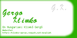 gergo klimko business card